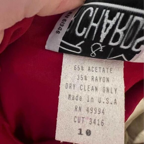 Vintage R & M Richards by Karen Kwong Red Christmas Long sleeve button up Sz 10 - Picture 7 of 9